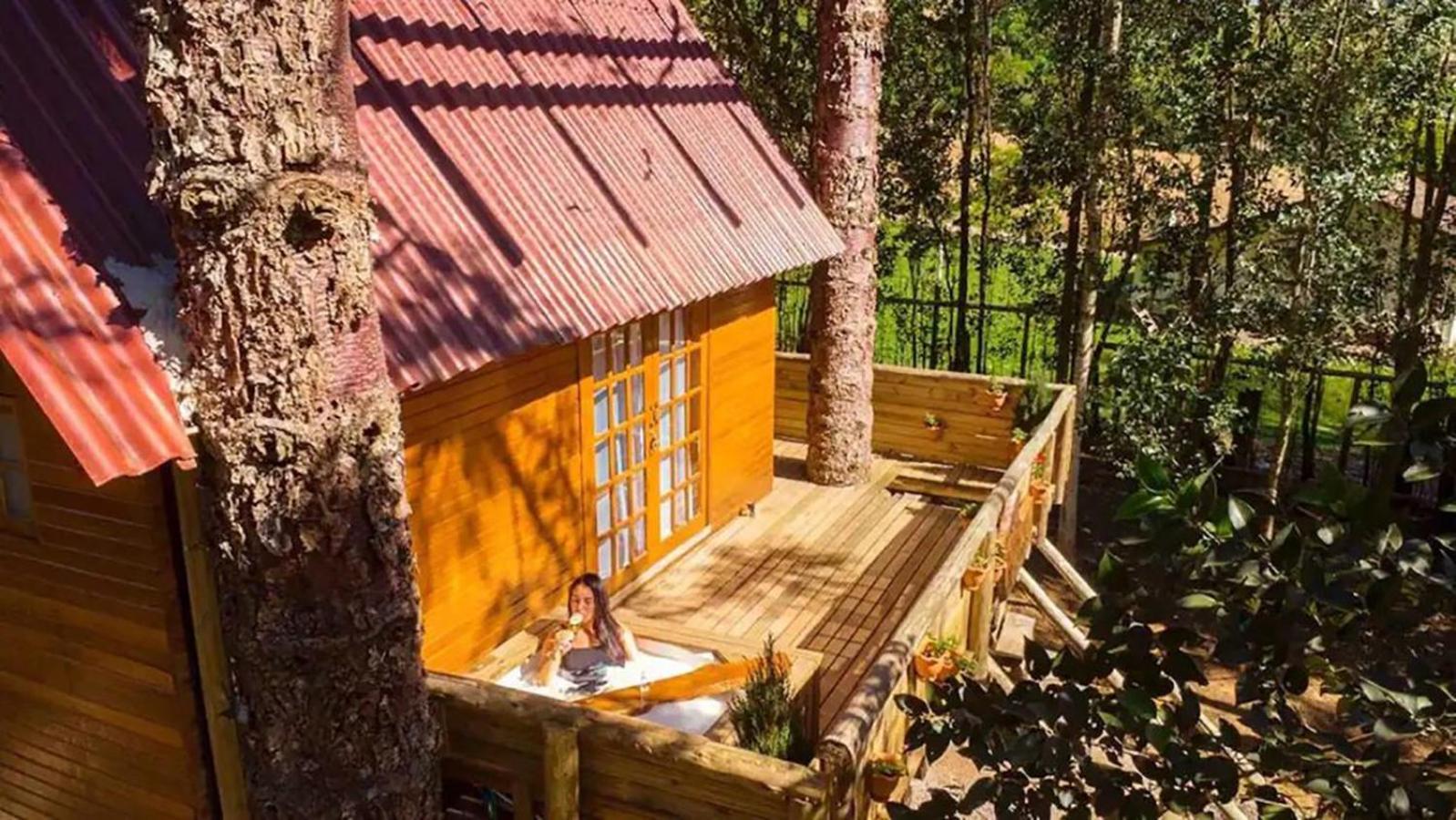 Casa Na Arvore Com Hidro, Piscina, Trilha, Cavalo 本图贡萨尔维斯 外观 照片